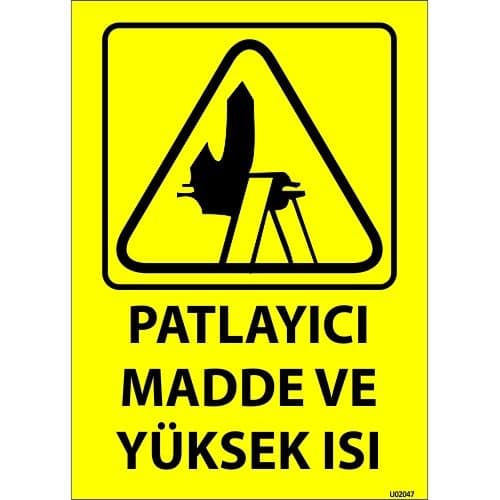Patlayıcı Madde Ve Yüksek Isı Levhası 25x35 cm