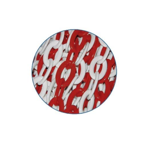 Plastik Zincir 8mm x 25 Metre Kırmızı Beyaz