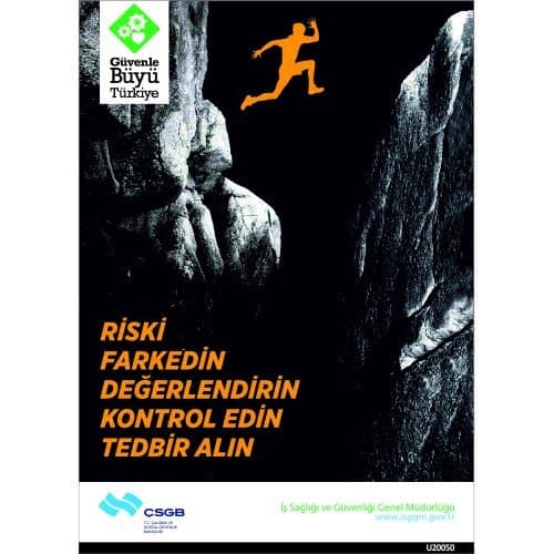 Riski Fark Edin Değerlendirin Kontrol Edin Tedbir Alın Levhası 25x35 cm