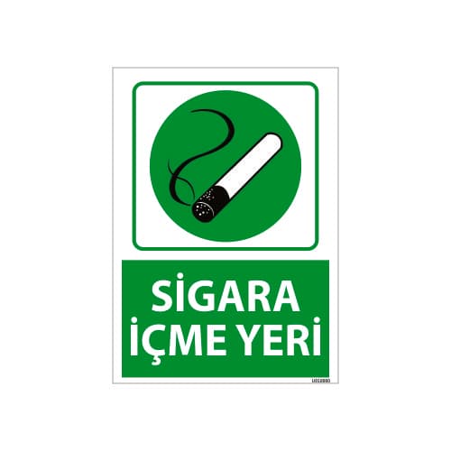 Sigara İçme Yeri Uyarı Levhası 25x35 cm