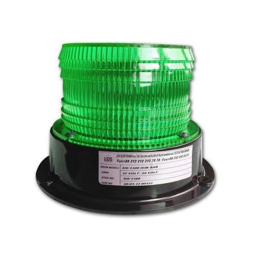Silindirik İkaz Lambası Orta Boy 12 Adet Power Ledli  (Yeşil)
