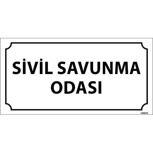 Sivil Savunma Odası Levhası 12x24 cm