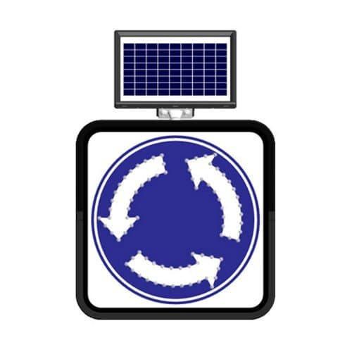 Solar Flaşörlü Ledli Trafik Levhasi (60X60Cm) Dönel Kavşak
