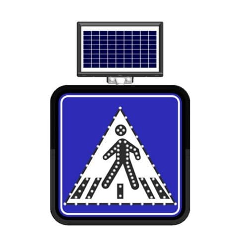 Solar Flaşörlü Ledli Trafik Levhasi (60X60Cm) Yaya Geçidi