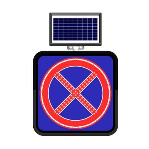 Solar Flaşörlü Ledli Trafik Levhasi (60X60Cm) Yol Boyunca Park Yasak