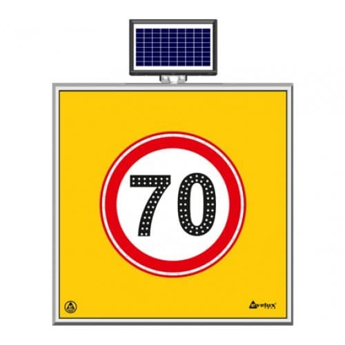 Solar Ledli Yol Bakim Levhasi(100X100Cm) 70 Kmh