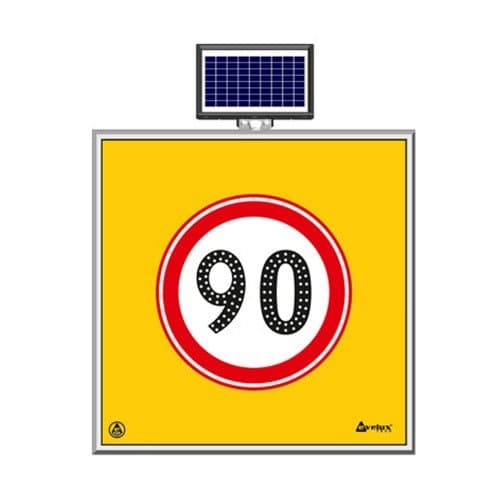 Solar Ledli Yol Bakim Levhasi (100X100Cm) 90 Kmh