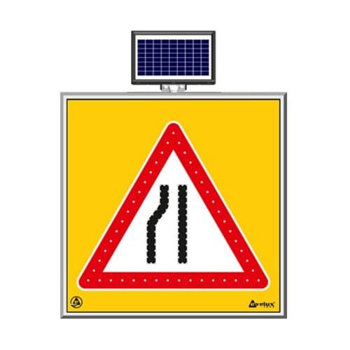 Solar Ledli Yol Bakim Levhasi(100X100Cm) Soldan Daralan Yol