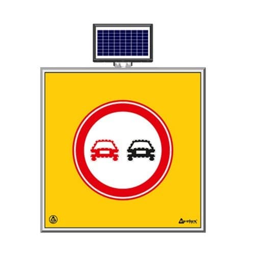 Solar Ledli Yol Bakim Levhasi (100X100Cm) Sollama Yasak