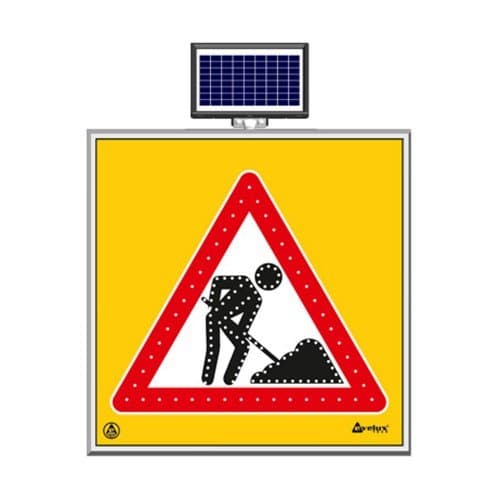 Solar Ledli Yol Bakim Levhasi (100X100Cm) Yolda Çalişma Var