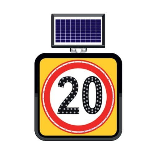 Solar Ledli Yol Bakim Levhasi (60X60Cm) 20 Kmh