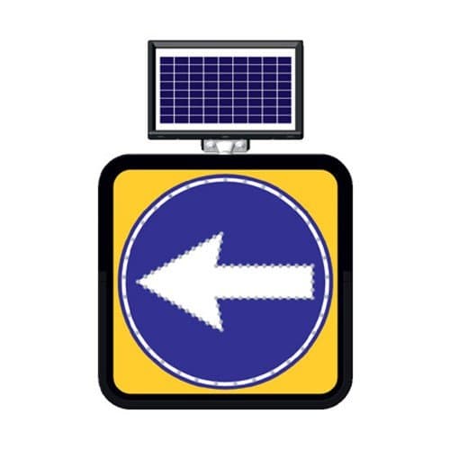 Solar Ledli Yol Bakim Levhasi (60X60Cm) Soldan Gidiniz