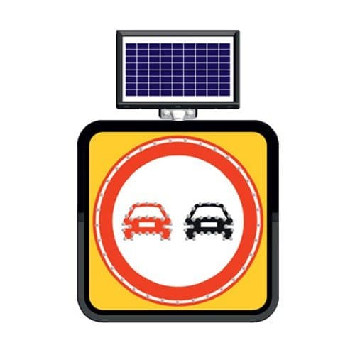 Solar Ledli Yol Bakim Levhasi (60X60Cm) Sollama Yasak