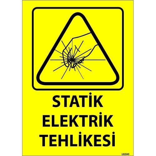 Statik Elektrik Tehlikesi Levhası 25x35 cm