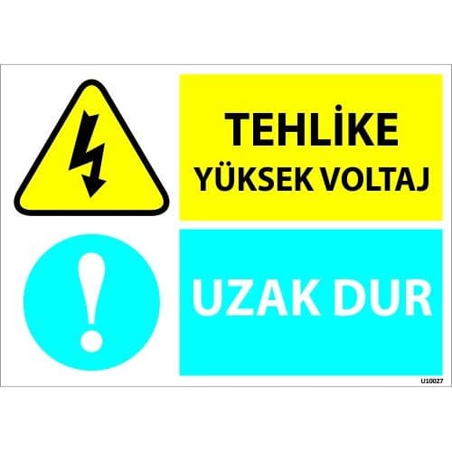 Tehlike Yüksek Voltaj Uzak Dur Levhası 25x35 cm