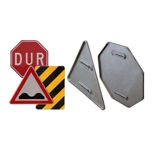 Tek Bükümlü Kare Trafik Levhası (60x60 cm) 2 mm TIP4