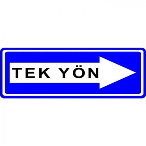 Tek Yönlü Yol Sağa Trafik Levhası Bilgi Tabelası (B-16A)
